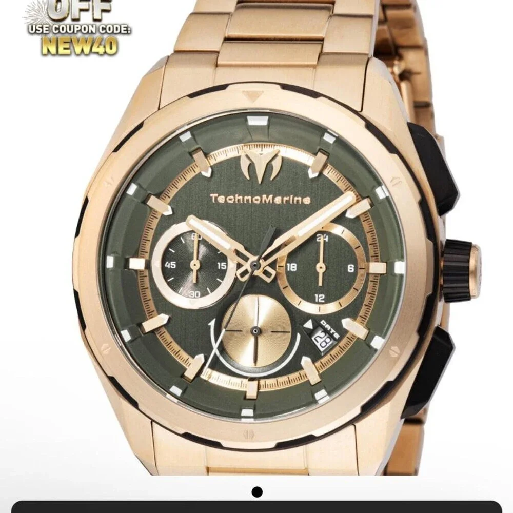 Technomarine Green Gold Watch In 8 Bfa